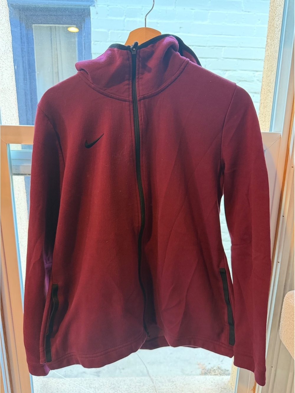 Nike Dri-FIT maroon zip hoodie